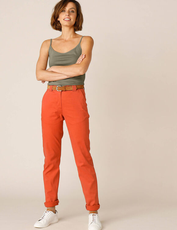 Débardeur fines bretelles coton uni (kaki) Débardeur fines bretelles coton uni (kaki)